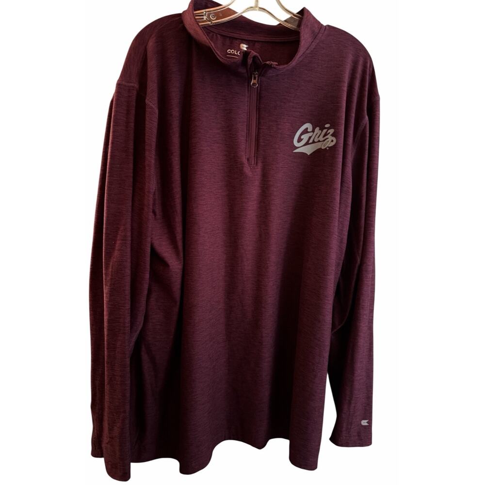 Colosseum Men's Maroon Montana Grizzlies quarter-zip Pullover 2XL Long Sleeve‎